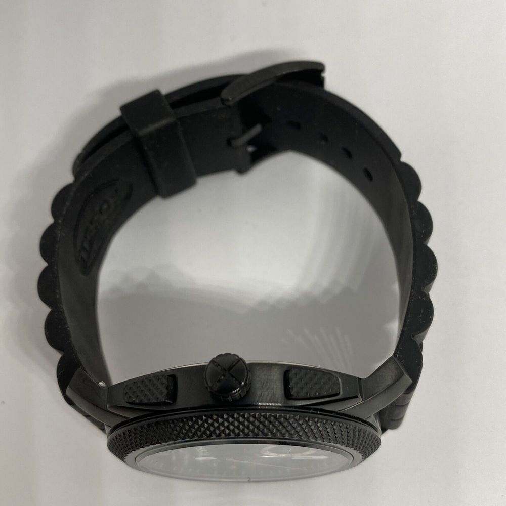 Fossil Machine FS5234 Men Black Resin Analog Black Dial Quartz Wrist Watch WO371 - Picture 8 of 12